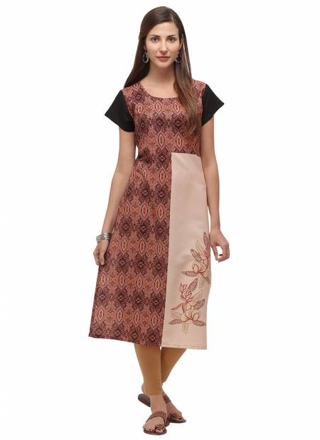 Brown Colour RYN New Designer Daily Wear Rayon Women Kurti Collection RYN-VT2383